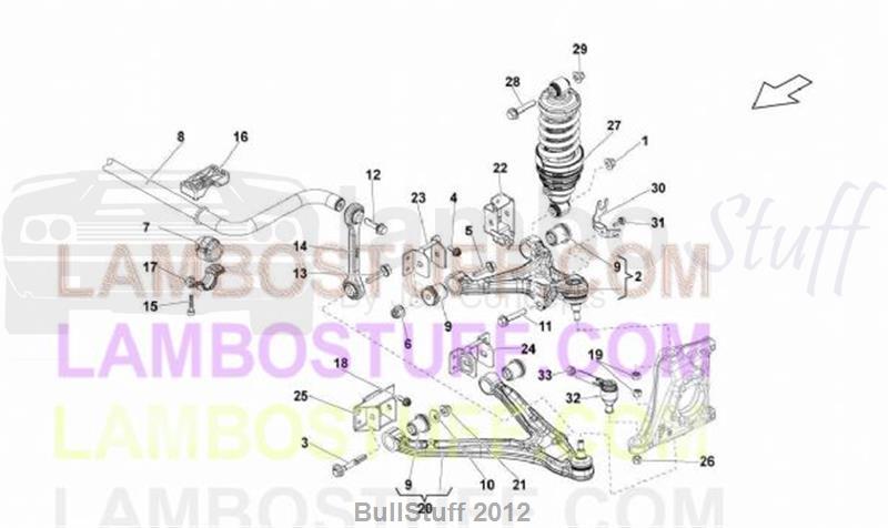 2013 Lamborghini GALLARDO LP 550-2 SPYDER JAPAN FRONT ARMS (407.05.00)